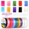 12 Rolls 0.8mm Elastic Stretchy String Cord for Bracelet Jewelry Making with Beading Needles and Ruler